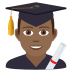 👨🏾‍🎓 man student: medium-dark skin tone display on JoyPixels